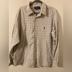 Men's‎ PRL Polo Ralph Lauren White Green Red Plaid Classic Fit Size 18 XXL